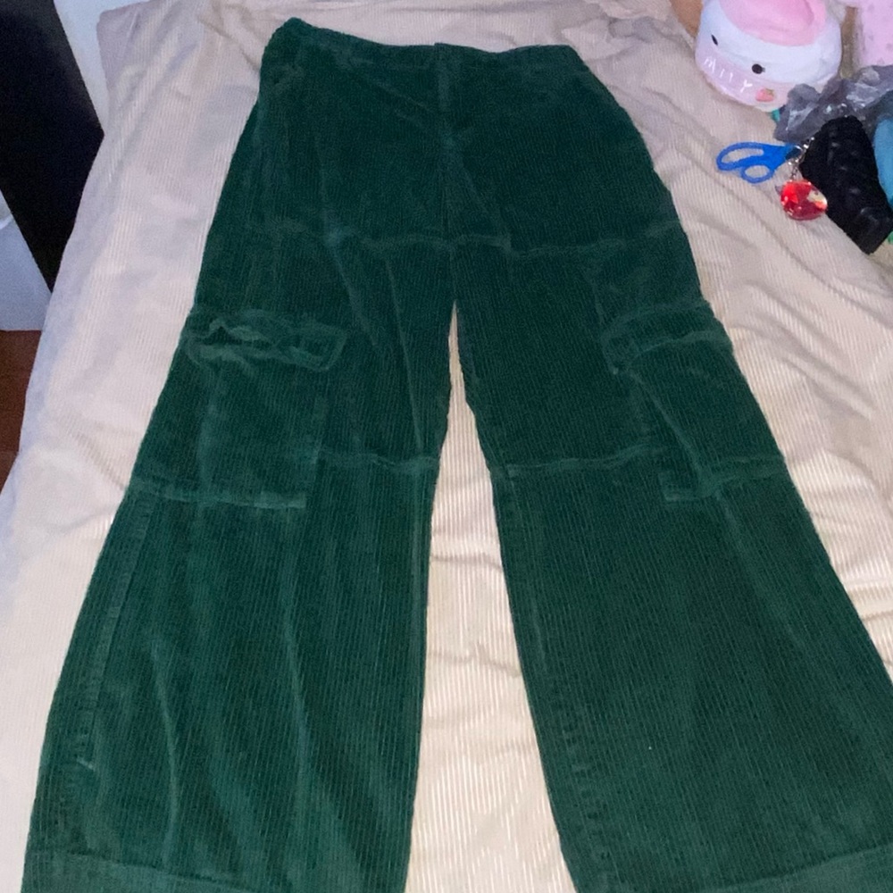 Empyre green corduroy cargo wide leg pants